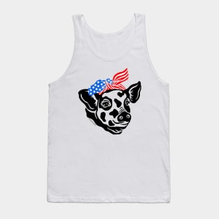 Patriotic Pig USA American Flag Bandana Stars & Stripes Tank Top